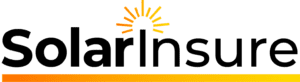 A logo featuring a stylized orange sun above black text.